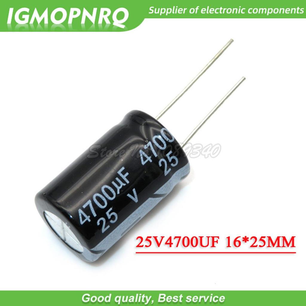 5 CÁI 25V4700UF 16 * 25mm 4700UF 25V 16 * 25 Tụ điện phân nhôm