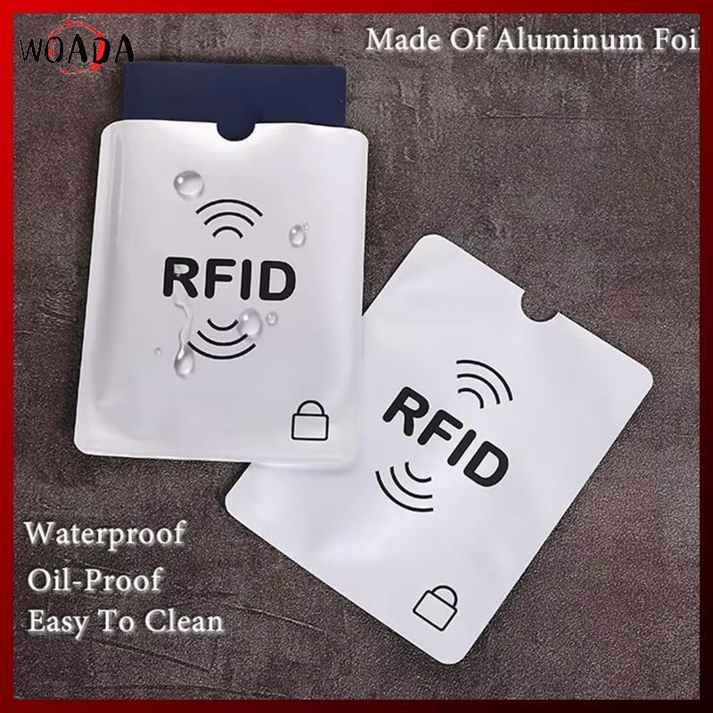 WOADA RFID Áo Tay Thẻ 10 Chiếc Chống Quét Bảo Vệ Ngân Hàng Thẻ Tín Dụng Di Động An Toàn Cho Người Đi