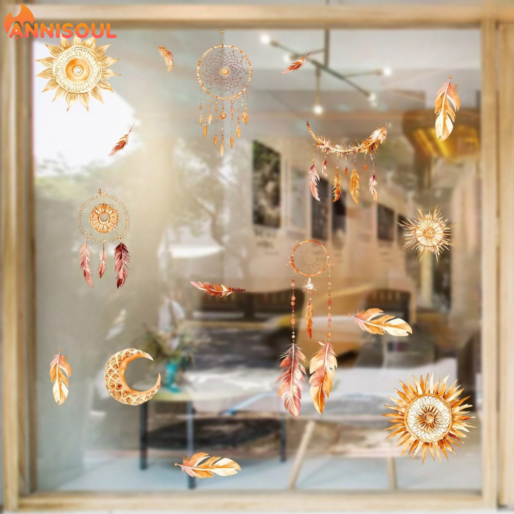 [NISO]Boho Window Decal Bohemian Style Design Single-sheet Convenience Modern Bohemian