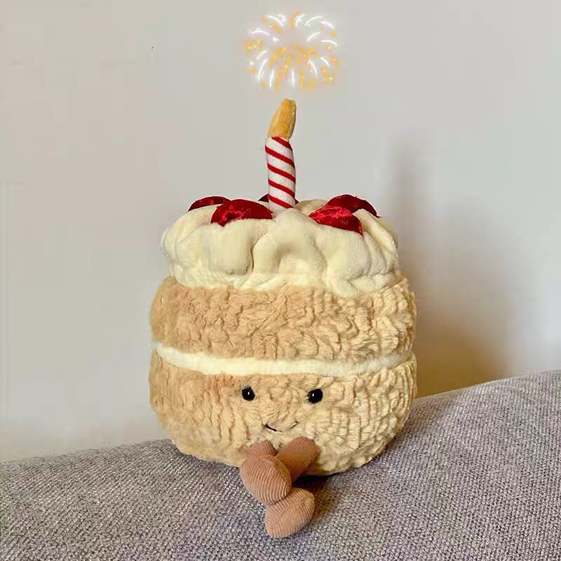 Jellycat Vui Vẻ Cầu Vồng Bánh Sinh Nhật Sang Trọng Đồ Chơi Ngày Lễ Quà Tặng Bánh Ngày Lễ Hát Sinh Nh