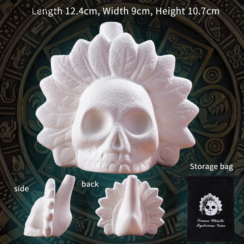 [Hộp lưu trữ] Oril Aztec Death Còi To La hét Aztec Death Còi mới lạ Bộ xương Còi Đồ dùng dự tiệc Hal
