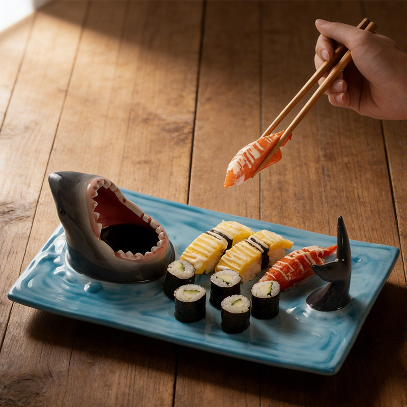 Influencer Đĩa Cá Mập Quà Tặng Nhà Bếp Đĩa Sushi