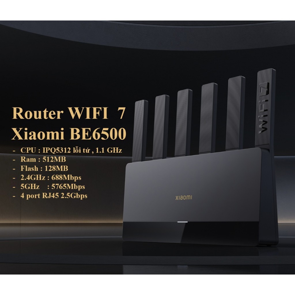[BH 6 tháng] [New Seal] Router WIFI 7 Xiaomi BE6500   -Xuyên tường cực mạnh - Chịu tải cao