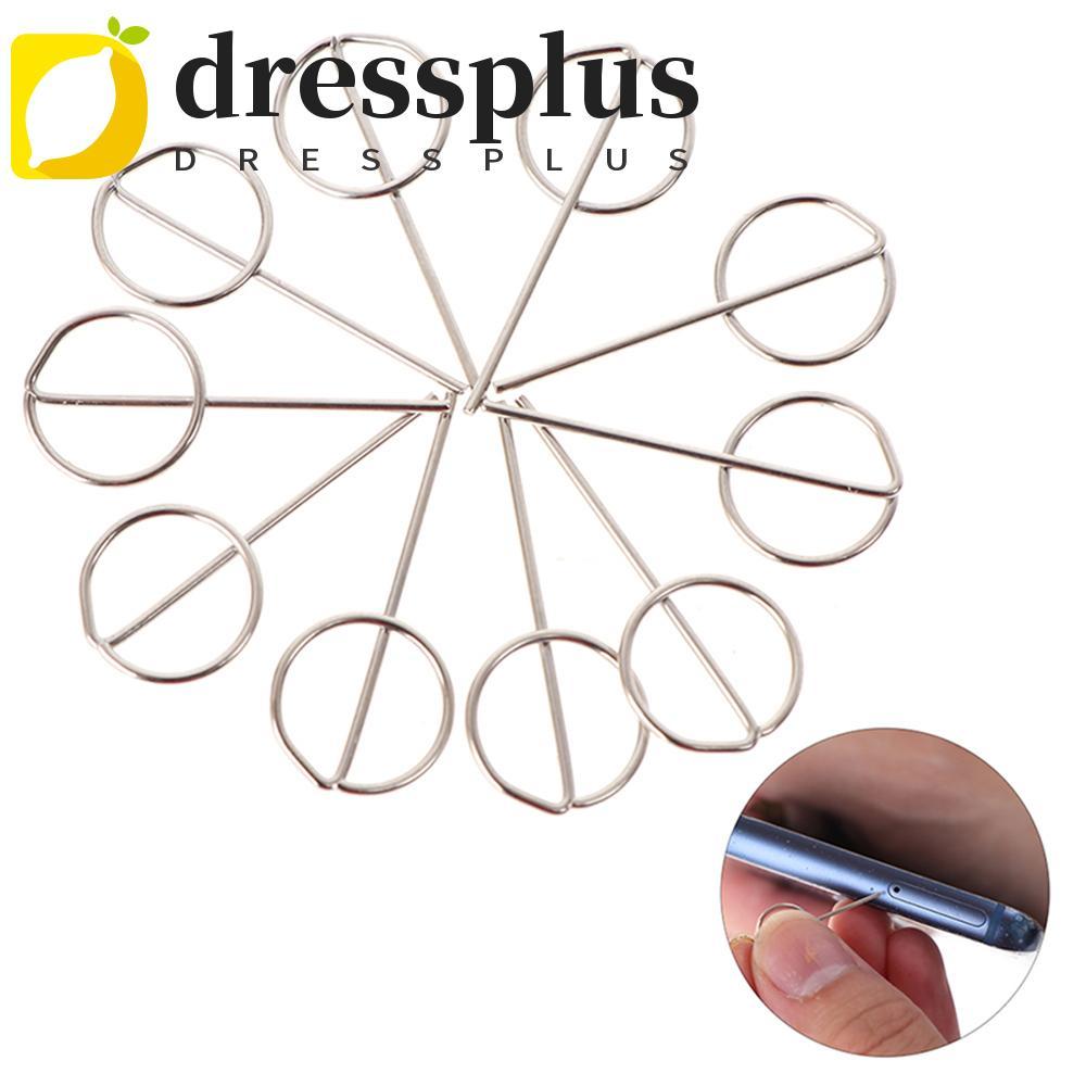 DRESSPLUS Khay đựng thẻ Sim Ejector 10 cái / gói Pin bằng thép không gỉ Ejector Công cụ chìa khóa đi