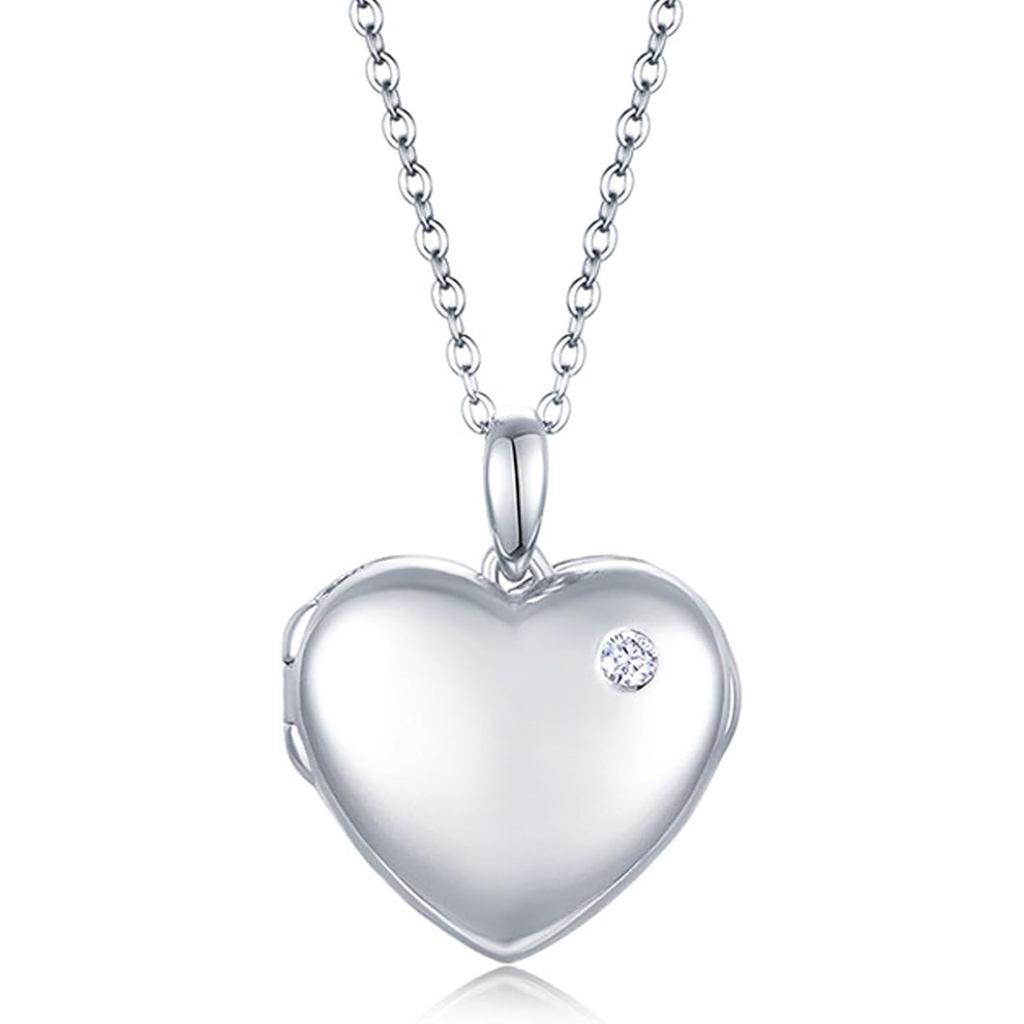 YOUFENG Love Heart Locket Platinum 14K Vàng Lấp Lánh Với Kim Cương-Hàng Khóa Giữ Hình Vòng Cổ Cho Nữ