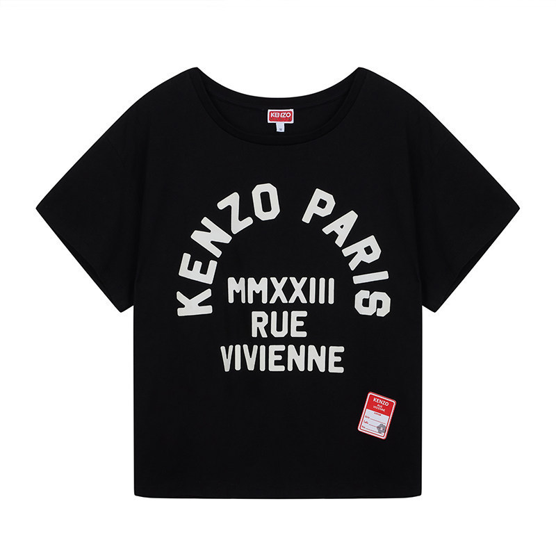 KENZO KENZO Takada KENZO Nam Chữ Đen logo Cổ Tròn Áo Thun Nữ Tay Ngắn