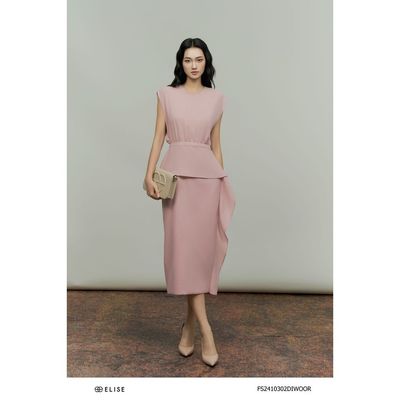 Đầm cam nude peplum chạy bèo thiết kế Elise FS2410302DIWOOR