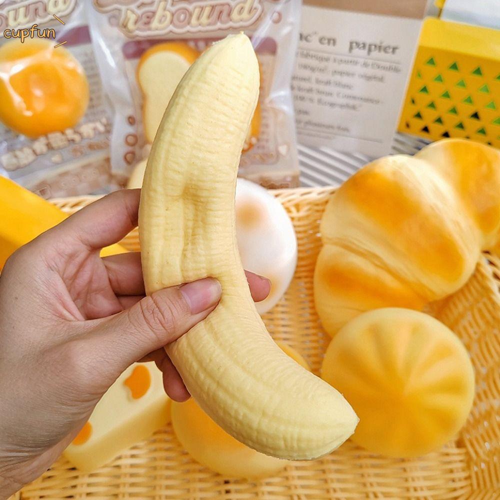 CUPFUN Thịt Chuối Squishy Đồ Chơi, Mềm Giảm Căng Thẳng Thịt Chuối Squishy Pinch Le, Quà Tặng Chậm Th