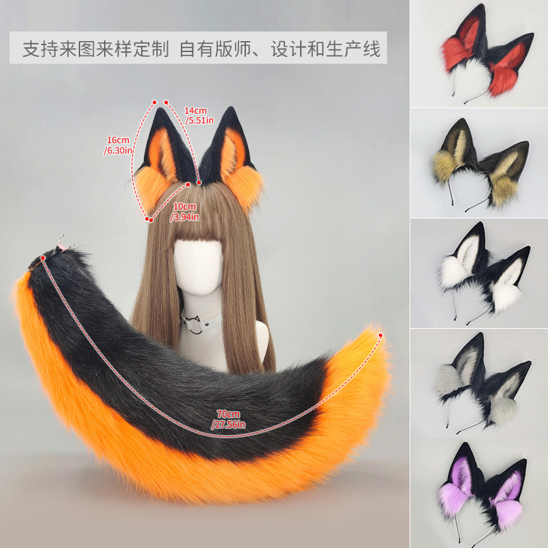 Sản phẩm mới: Tai động vật Halloween hình wolf ears handmade mặt sau màu đen