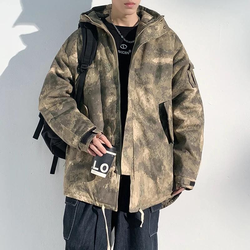 Jaket Ngụy Trang Lelaki Áo Khoác Quá Khổ Áo Khoác Ngoài Trời Thường Ngày Cho Nam