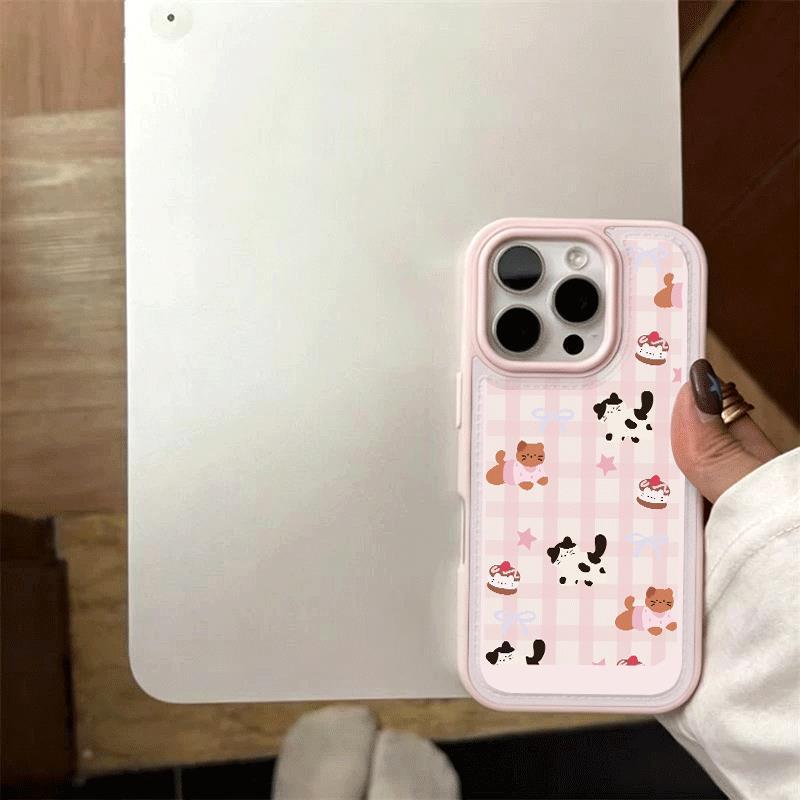 Puppy bột Đối với iPhone 17/16 trường hợp lỗ lớn 13/12 mô hình mới đơn gi