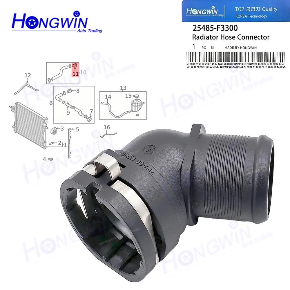 Đầu nối ống tản nhiệt hàng đầu 25485-F3300 cho Hyundai Elantra Genesis GV70 GV80 Kona Santa Fe Sonat