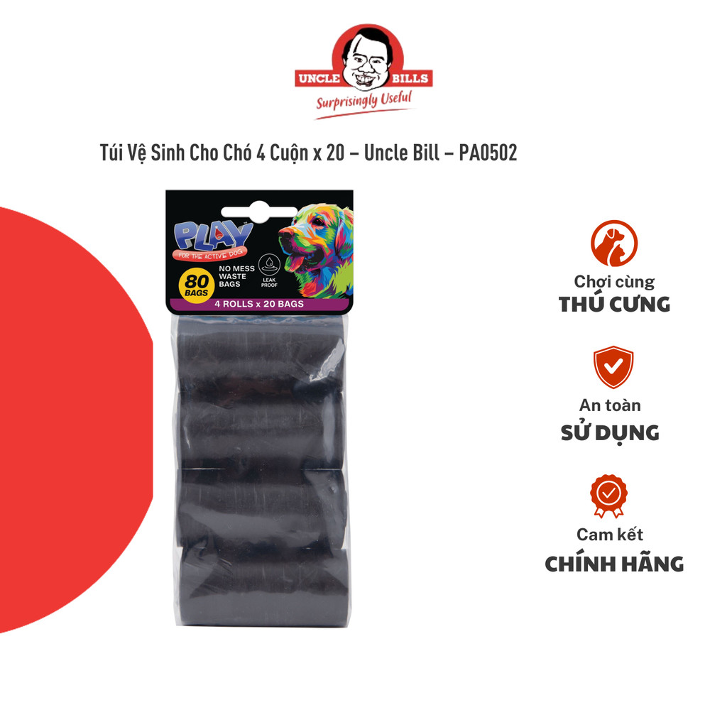 Túi Vệ Sinh Cho Chó 4 Cuộn x 20 – Uncle Bill – PA0502