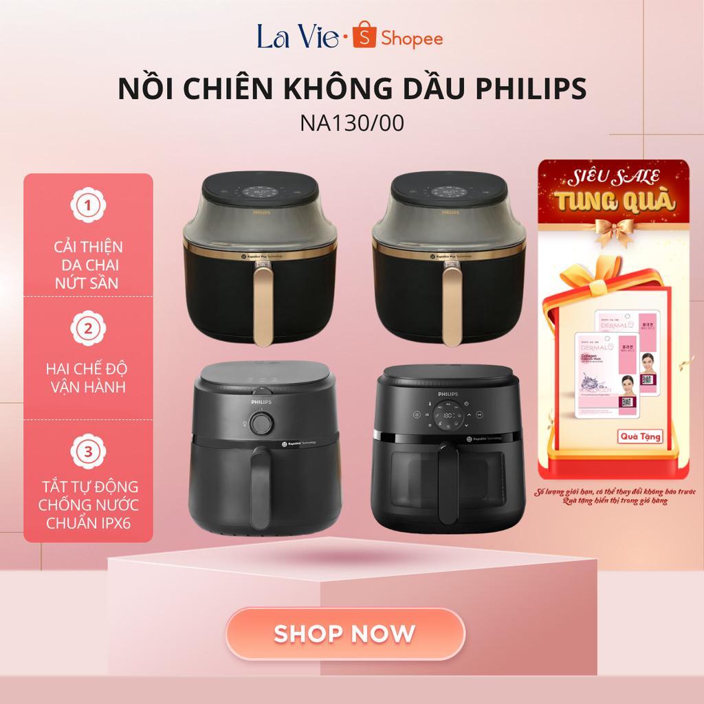 Nồi chiên không dầu Philips 6.2 lít NA130/00 - 4.2 lít NA120/00 - NA150/00  2 ngăn 7.1L, BH 24 THÁNG
