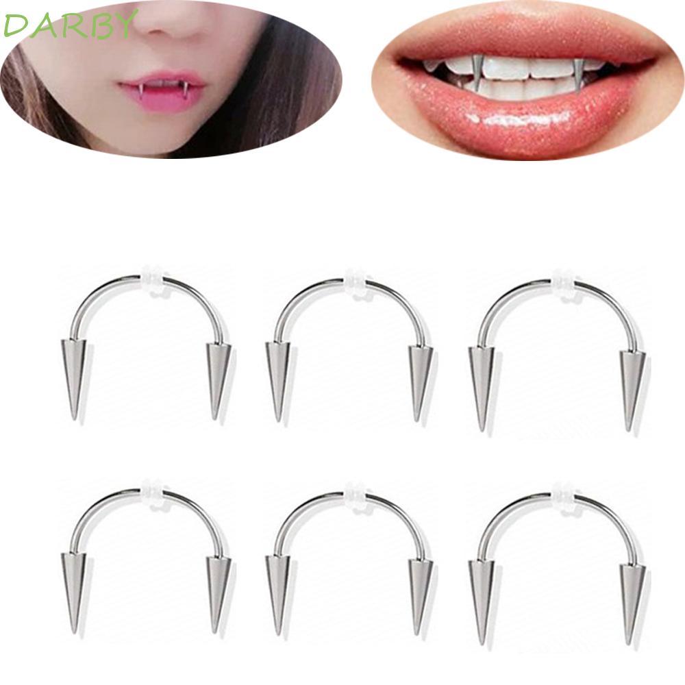 DARBY Goth Môi Nhẫn Mới BCR Septum Giả Septum Piering Cơ Thể Trang Sức Thép Không Gỉ