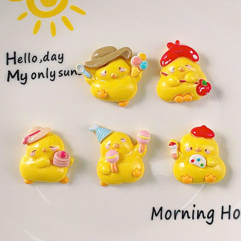Set charm vịt vàng dễ thương- Bô charm gắn dép 5 chi tiết