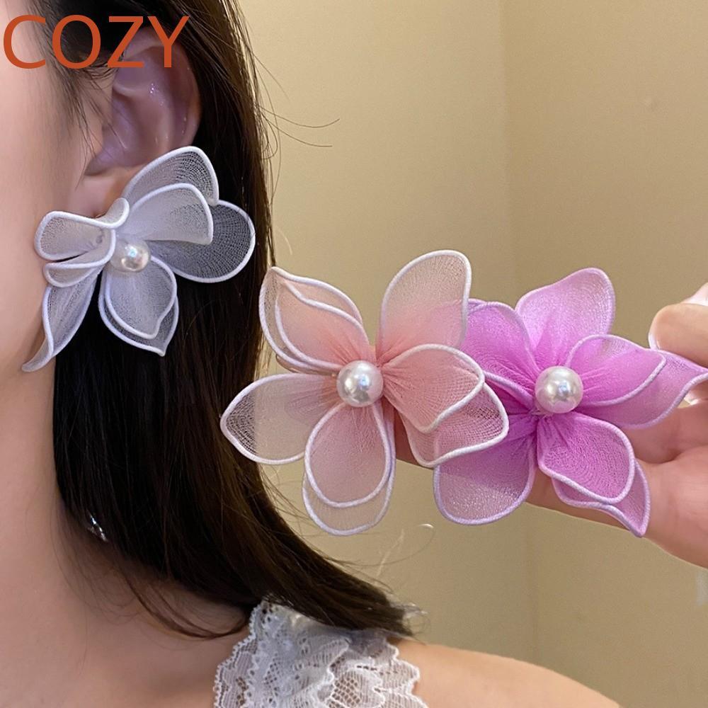 COZY Nữ Bông Tai Hoa, Dây Sắt Sắt Bông Tai Hoa Lưới, Hàn Quốc Ins Hoa Lớn Tính Khí Trang Sức Phụ Kiệ