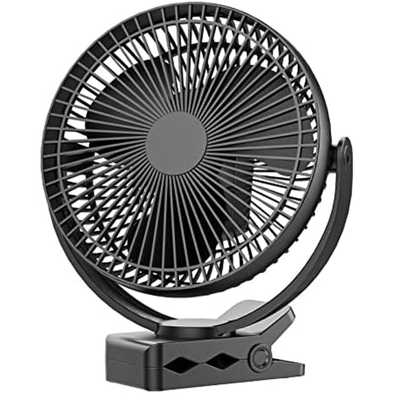 Dorobeen Clip Fan, 8 Inch Mini Quiet Desk Fan, 10000mAh USB Rechargeable Battery Operated Clip on Fa