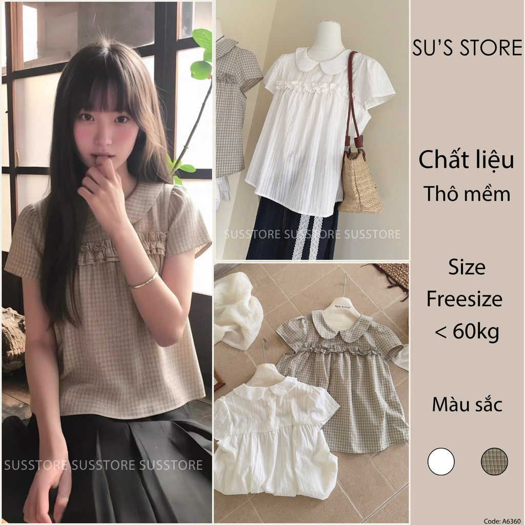 Áo Babydoll Cổ Sen Bèo Ngực A6360 SUSSTORESG Thời Trang Nữ