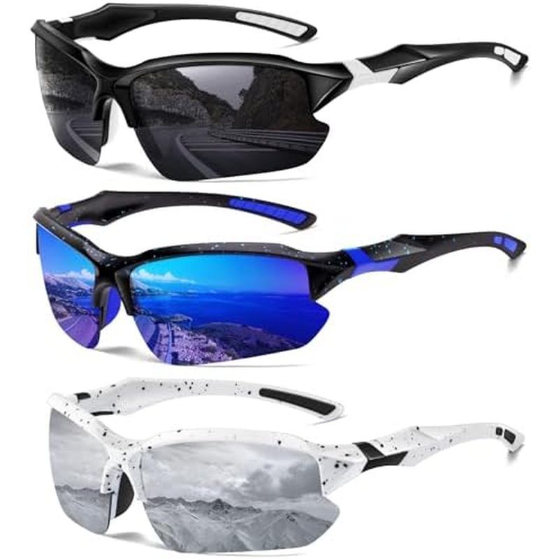 Sports Polarized Sunglasses for Men Cycling Running Fishing UV Protection Sun Glasses Lightweight Ha