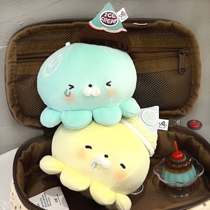 10cm Macaron Ice Cream Series Octopus Doll Package Pendant Plush Doll Cute Toy XB0H