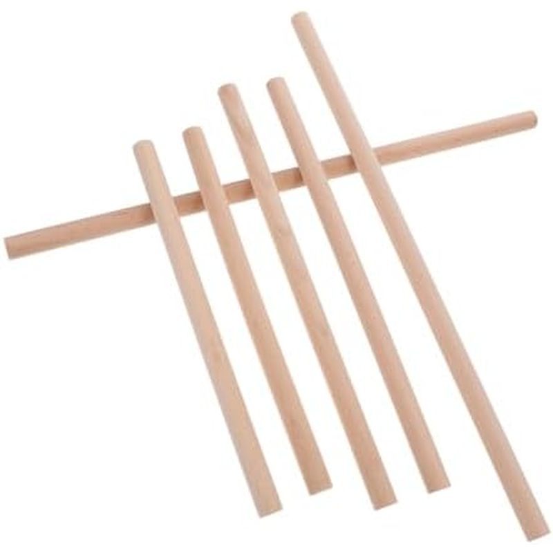 NUOBESTY 6pcs Wooden Craft Sticks Tapestry Rods for Weaving Home Decor and Art Projects Versatile Na