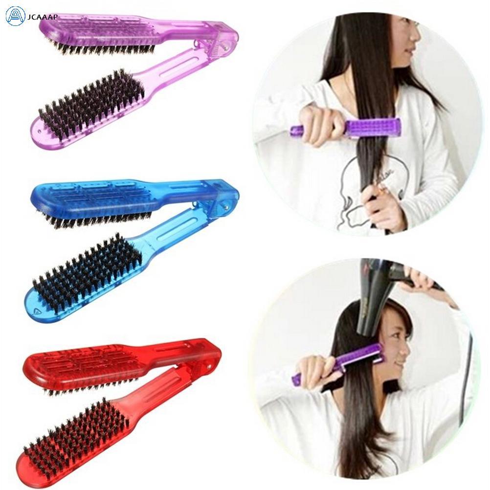 [JCAAAP] Salon Pro Làm Tóc Bằng Gỗ Kẹp Thẳng Bàn Chải Đôi Lược Dụng Cụ [ISO]