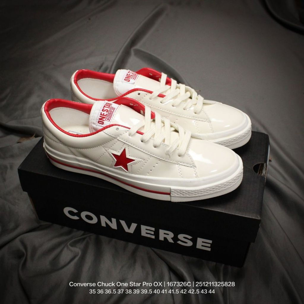 Converse Chuck One Star Pro OX "Đen / Trắng" giày da lộn cổ điển cổ điển thông thường đa năng da lộn