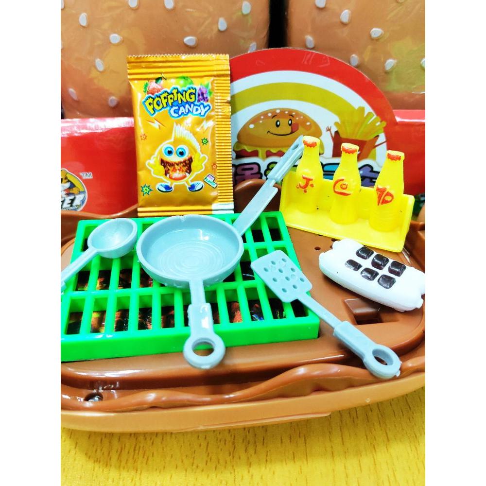 Hamburger Trạm Xe Popping Kẹo Chơi Nhà Ô Tô Cha Mẹ-Con Đồ Chơi Trẻ Em Đồ Chơi Thực Phẩm Burgers 2 Tu