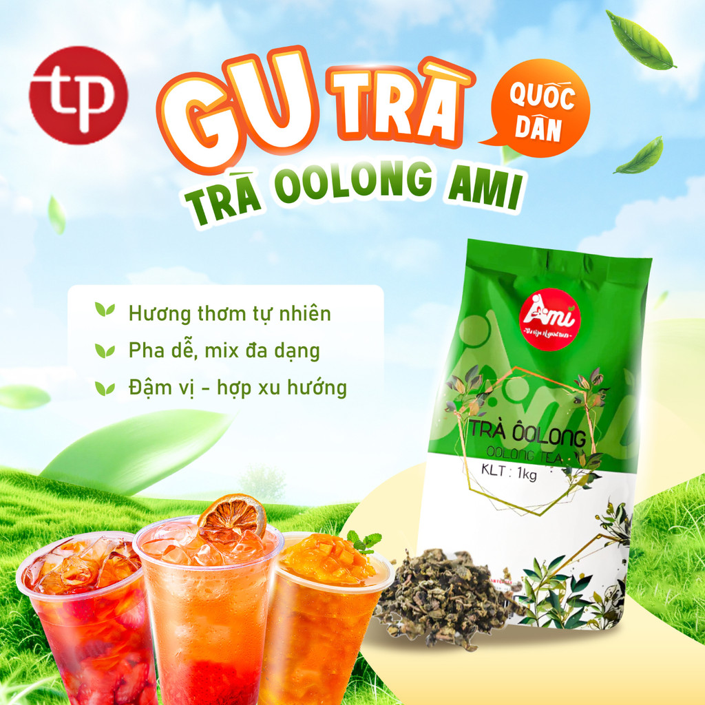 Trà Oolong AMI gói 1kg - Phù hợp cho trà trái cây, trà ô long, trà sữa và trà lài thơm ngon