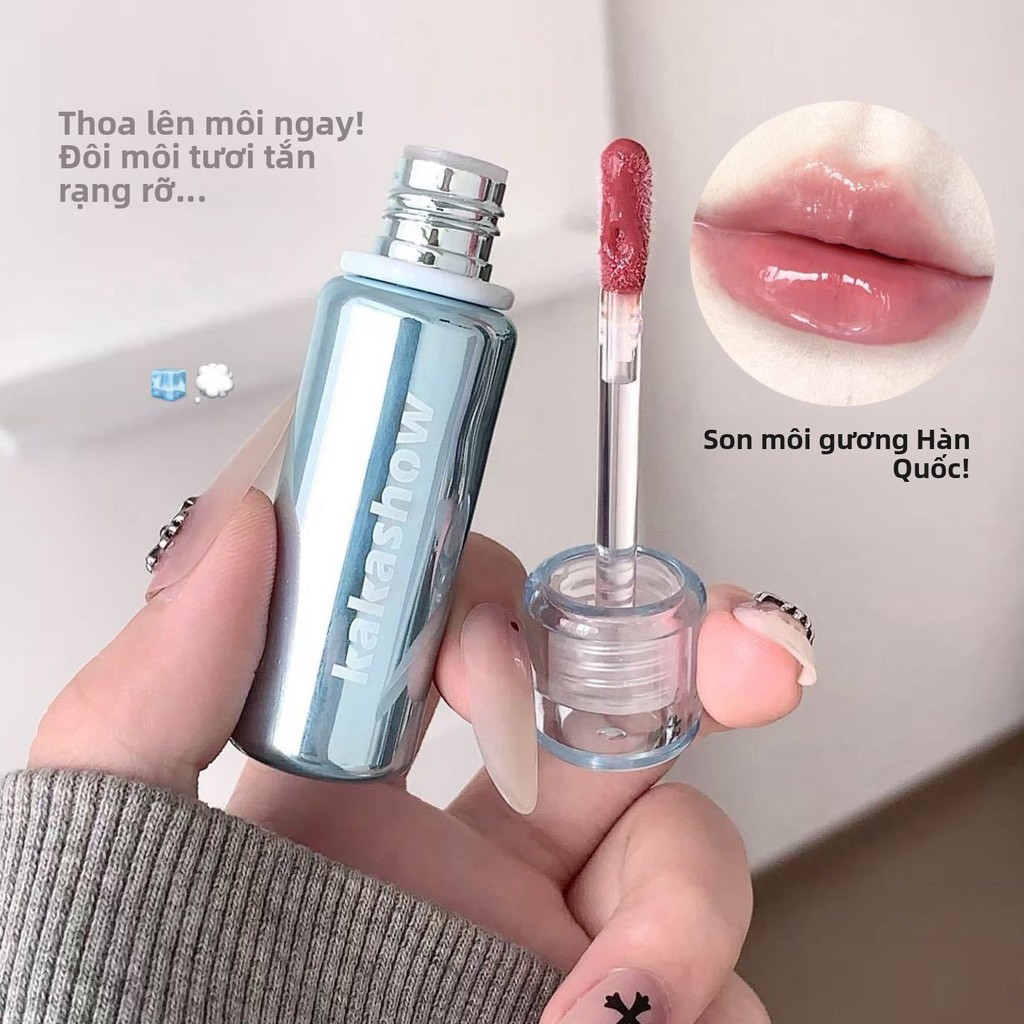 Son bóng mờ Hàn Quốc Kakashow|Son môi Mirror Water Gloss Son môi chống dính|Tiệc sinh viên INS Bầu k