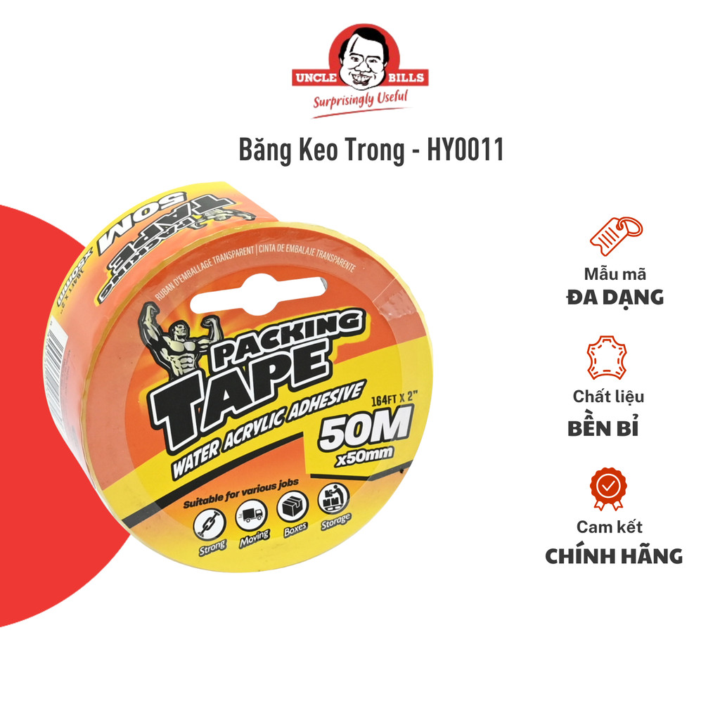 Băng Keo Trong 50mmx50M UNCLE BILLS HY0011