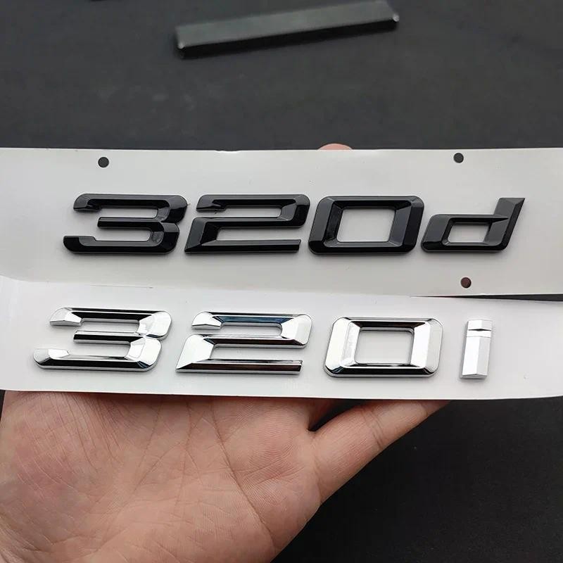 3D Chrome Đen Xe Phía Sau Thân Chữ Logo Biểu Tượng Chống Trầy Xước Dán Cho Xe BMW 320i 320d G20 F30 