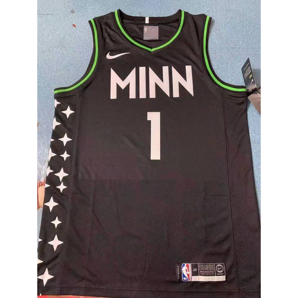 20-21 Mùa giải mới NBA Forest Wolf No. 1 Anthony-Edwards Jersey Anthony Edwards Phiên bản quạt ép nó