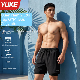 Quần Đi Biển Nam Quần Bơi Nam Hai Lớp Chống Kín Đáo |Quần Đùi Thể Thao Bơi Lội, Tập Gym, Chạy Bộ