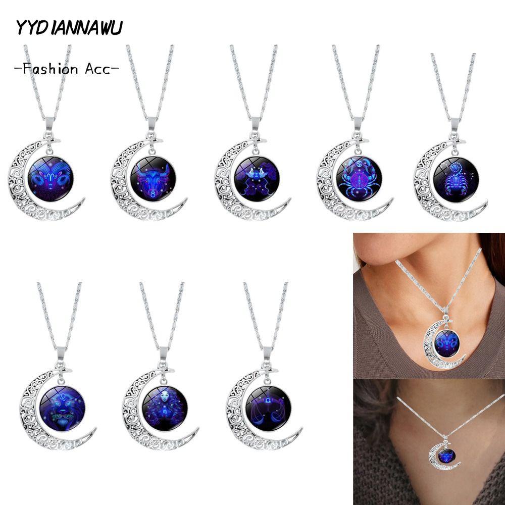 YYDIANNAWU 12 Chòm Sao Mặt Trăng Vòng Cổ, Mặt Dây Chuyền Nhân Mã Bọ Cạp Thời Trang 12 Vòng Cổ Cung H