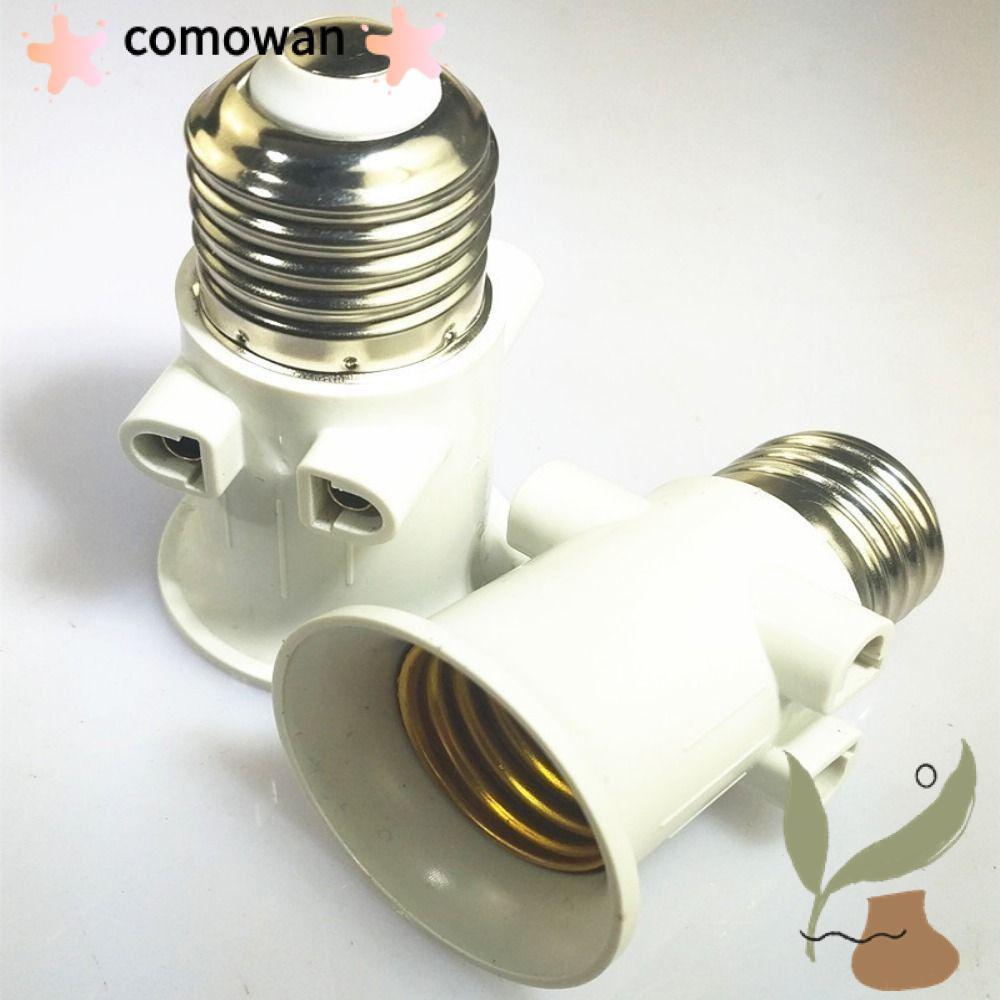 COMOWAN EU Plug Connector, Bộ chuyển đổi đèn ABS E27 EU Bóng đèn LED Adapter, Phụ kiện kết nối phích