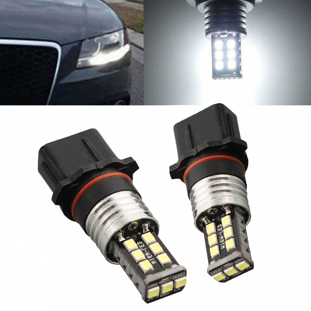 Bóng Đèn Lỗi Miễn Phí P13W Đa Năng Trắng Lái Xe Độ Sáng Cao 2 Chiếc 6000K