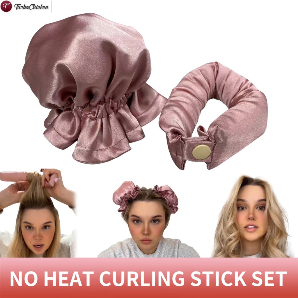 Satin Heatless Hair Curler Set Ngủ Curls Silk Ribbon Hair Rollers Sleep Overnight Curling Set