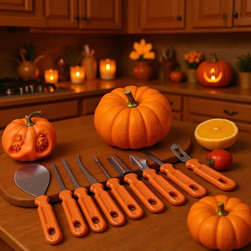 Bộ dụng cụ khắc bí ngô Bộ dao khắc tạo kiểu Halloween Bộ 10 mảnh Sáng tạo Cảnh Halloween XNL8