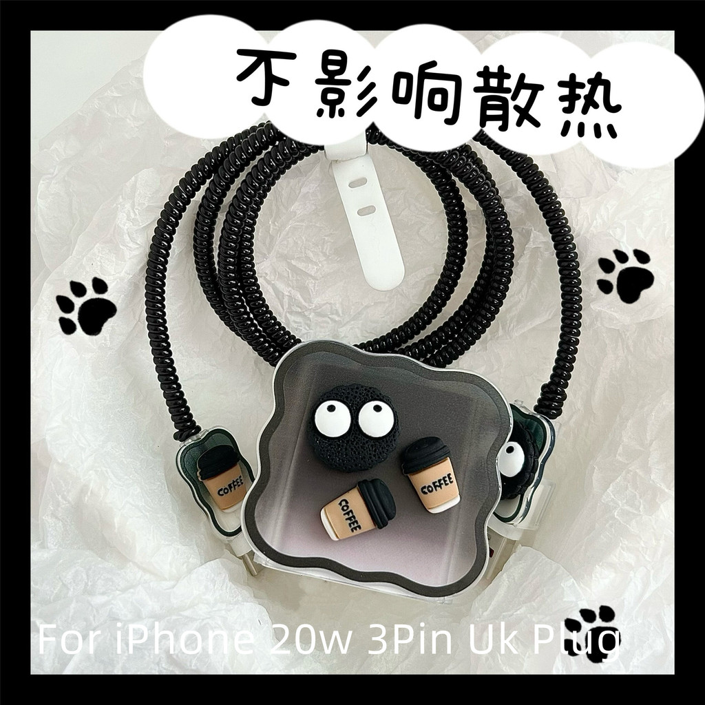 Dễ Thương Totoro Cho iPhone 20W A2344 A2902 Vuông 3 Chân Gấp Phích Cắm Vương Quốc Anh Vỏ Sạc Hoạt Hì