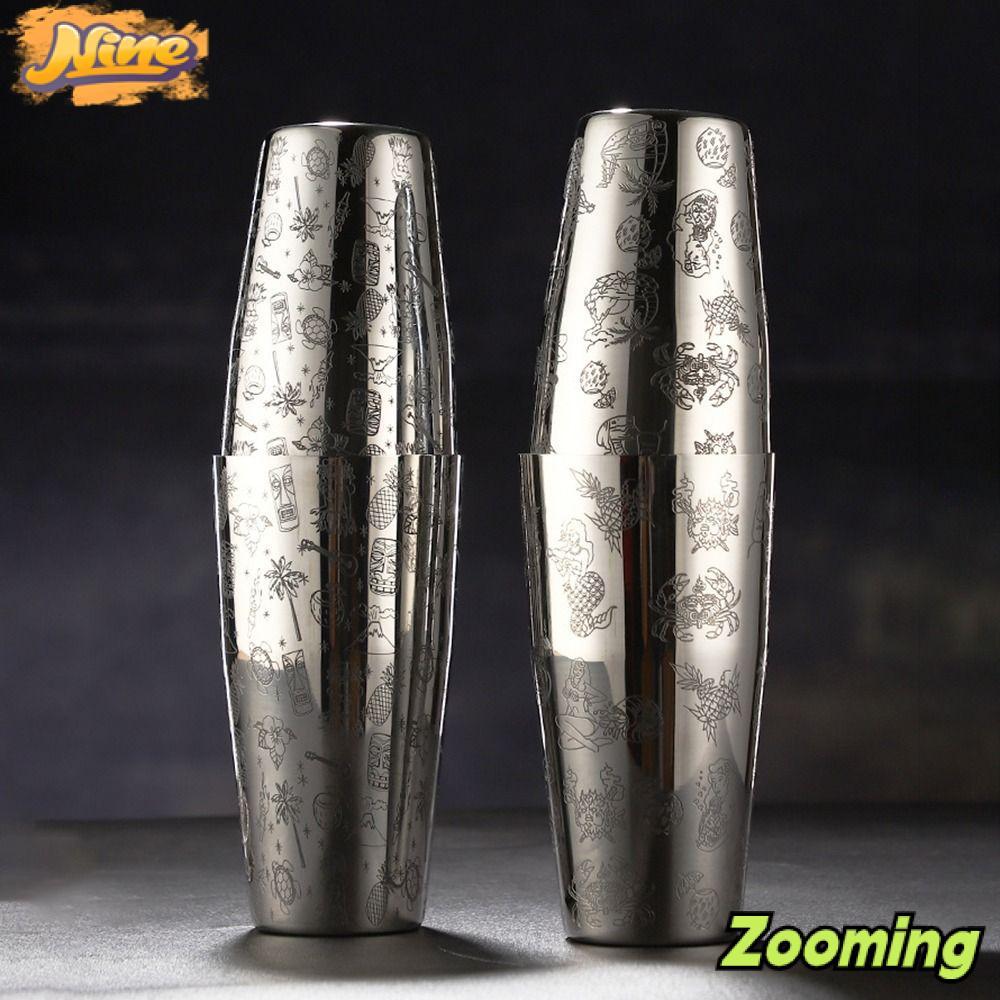 ZOOMING 750ml Cocktail Boston Bar Shaker Bartender Bar Tools Đo Cốc Uống Khắc