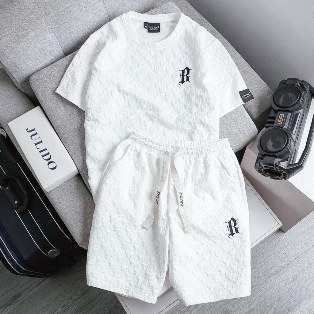 Bộ nam JULIDO, Vải Cotton xốp co giãn chất lượng cao, Logo thêu