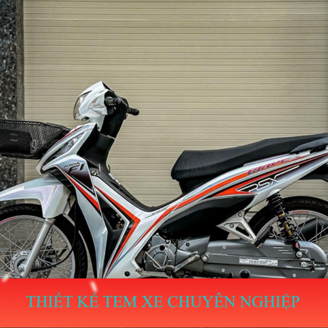 Bộ Tem wave rsx 2014 màu trắng chất.tem rời in decal trắng siêu bền,tem rsx