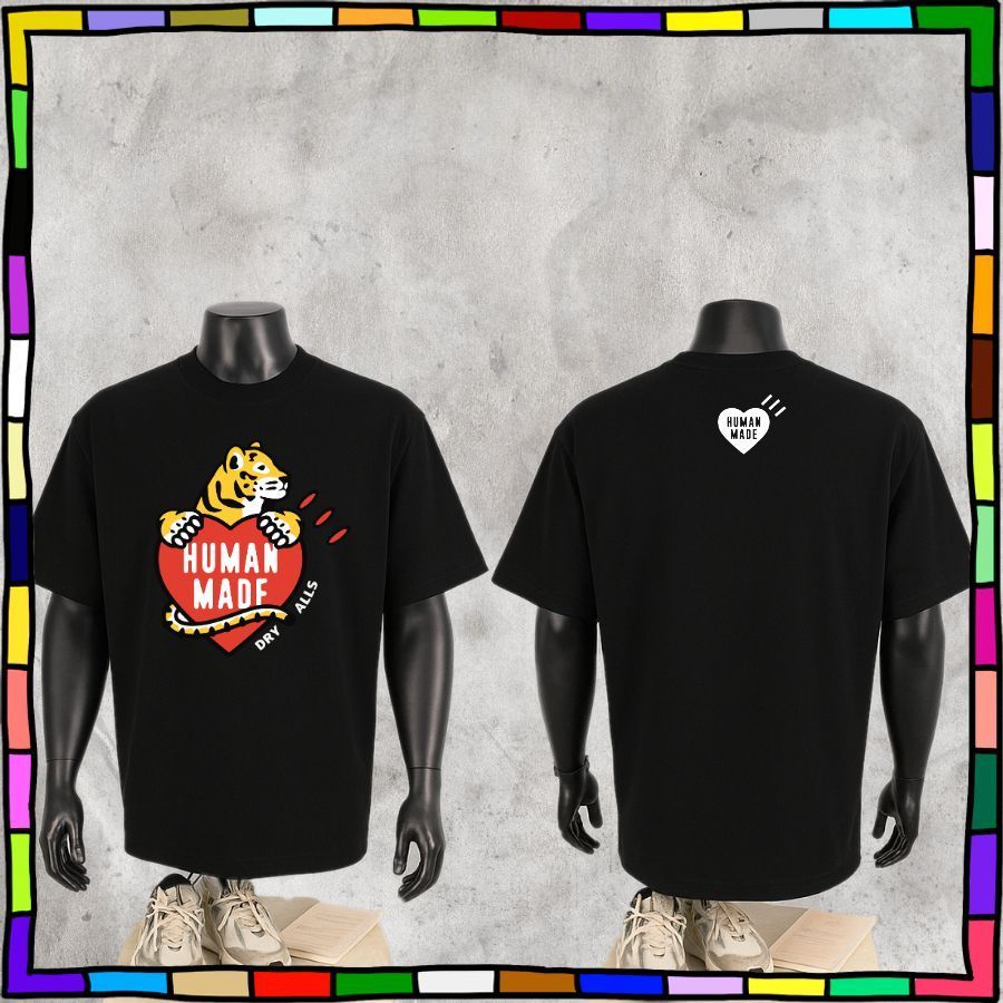 Áo Thun 𝘏𝘜𝘔𝘈𝘕 𝘔𝘈𝘋𝘌 In Hình Sắc Nét, Áo Thun Nam Nữ - Tshirt 𝘏𝘜𝘔𝘈𝘕 Unisex, Form Oversize, 260GSM - MS