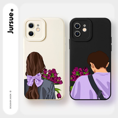 JURSUE Ốp lưng nam nữ cặp đôi dễ thương đẹp hoạt hình Anime độc lạ ngầu ngộ nghĩnh chống sốc chống bẩn mềm cho iPhone 17 Air 16 15 14 13 12 11 PRO MAX SE 2020 X XR XS ip 8 7 Plus kute MZ50573
