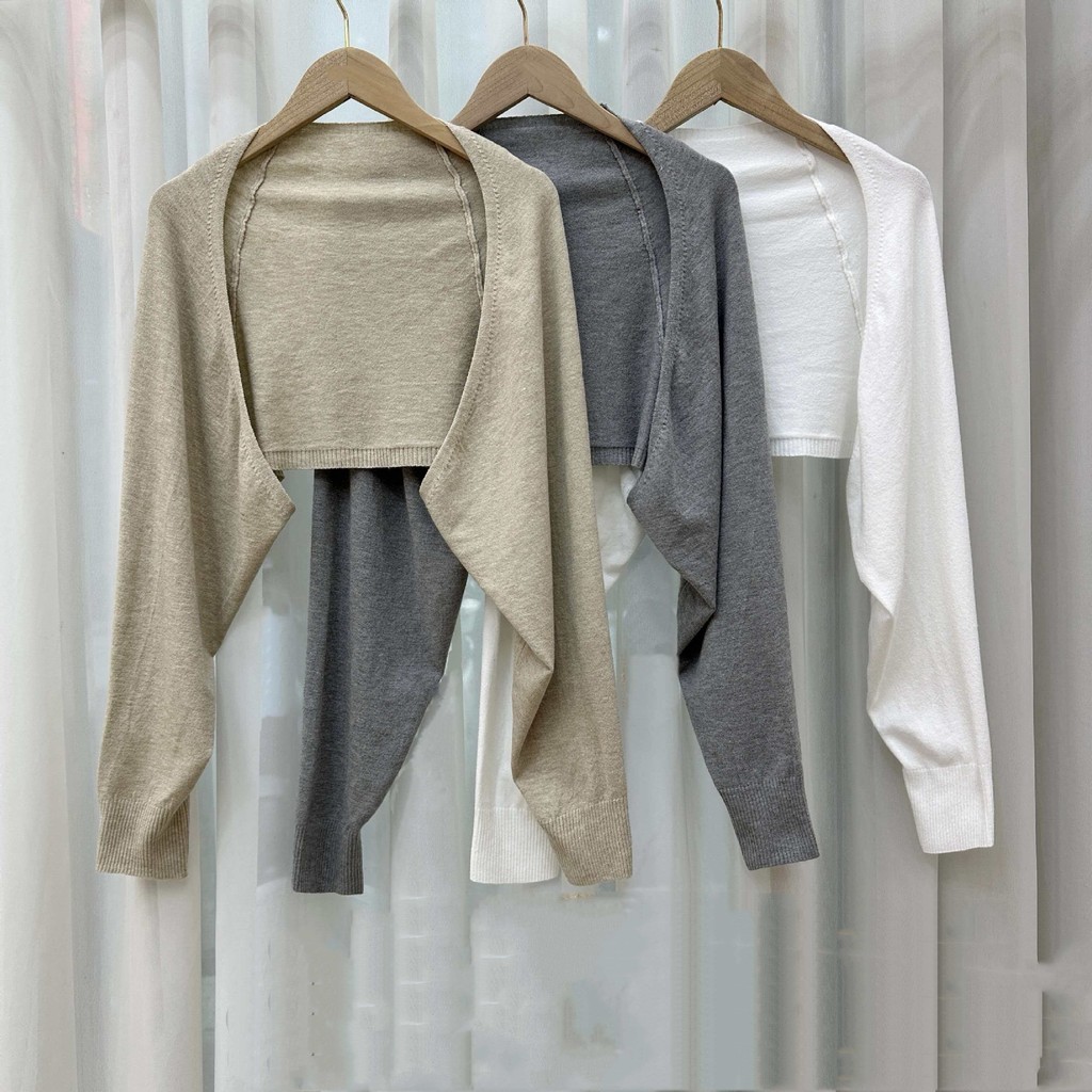 Áo shrug vintage dáng dài tay, thiết kếcrop-top và áo khoác bolero phù hợp mùa hè