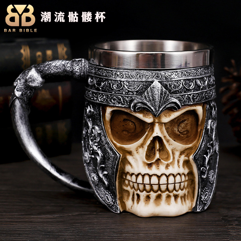 Bar Bartending Thép không gỉ Zombie Glass Skull Cocktail Glass TIKI Độc đáo Cocktail Glass Monster G