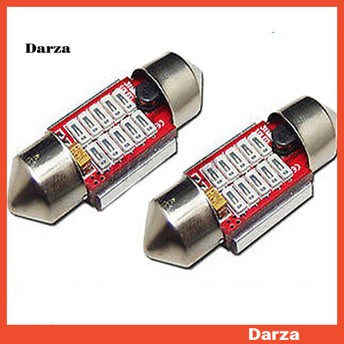 [Dar] 2 Bóng đèn LED Festoon 31mm 10 SMD màu xanh lam cho đèn bản đồ mái vòm ô tô Trang trí nội thất