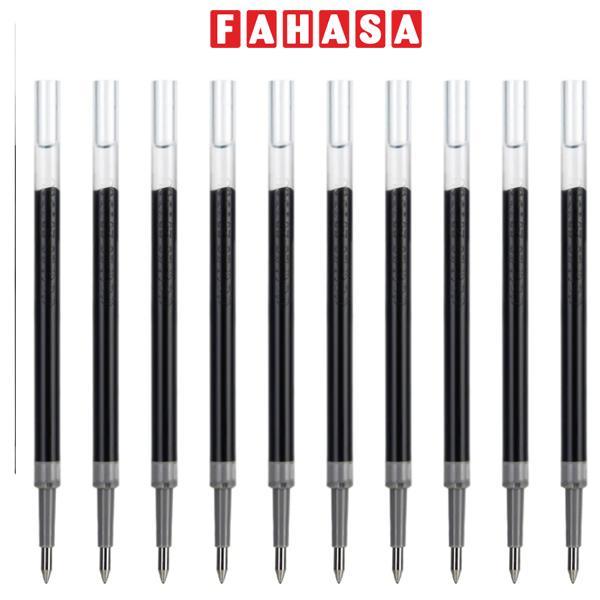 Combo 10 Ruột Bút Gel Dạng Bấm 0.5 mm - Deli S221 - Mực Đen